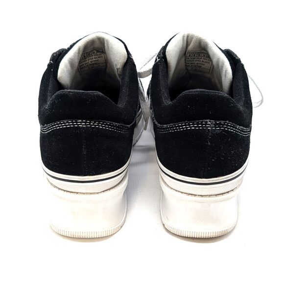 Y2K Sketchers Black Softy Heartbeat Suede Platform Chunky Heel Black Size 9 - Picture 4 of 7